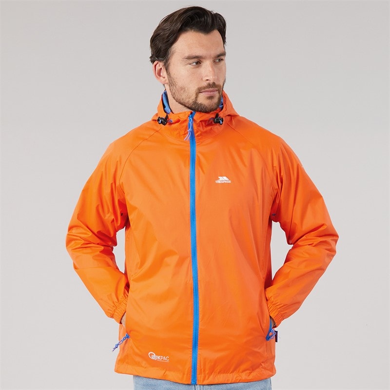 Trespass Mens Qikpac Waterproof Packable Jacket Sunrise - Image 3