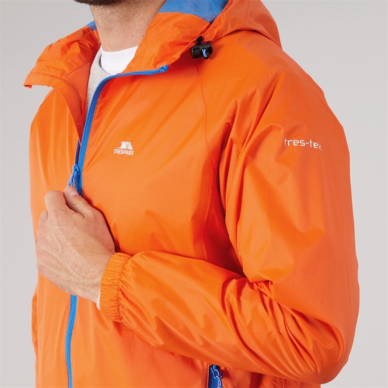 Trespass Mens Qikpac Waterproof Packable Jacket Sunrise - Image 5