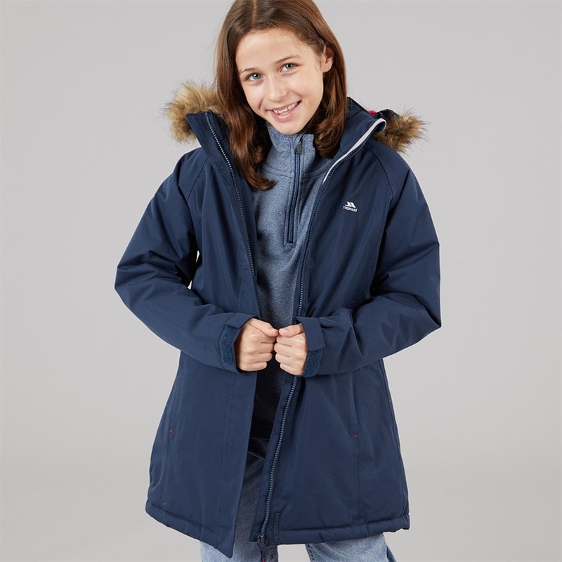 Trespass Girls Fame Insulated Waterproof Parka Navy - Image 1