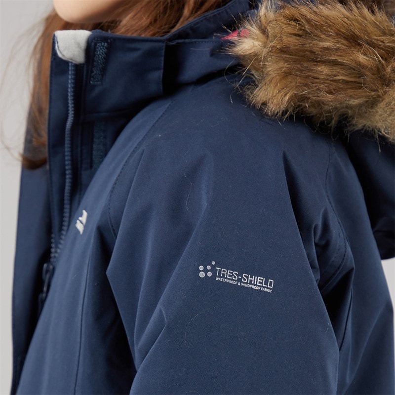 Trespass Girls Fame Insulated Waterproof Parka Navy - Image 3