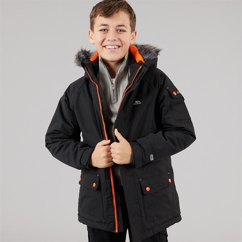 Trespass Junior Boys Holsey Insulated Waterproof Parka Black - Image 1