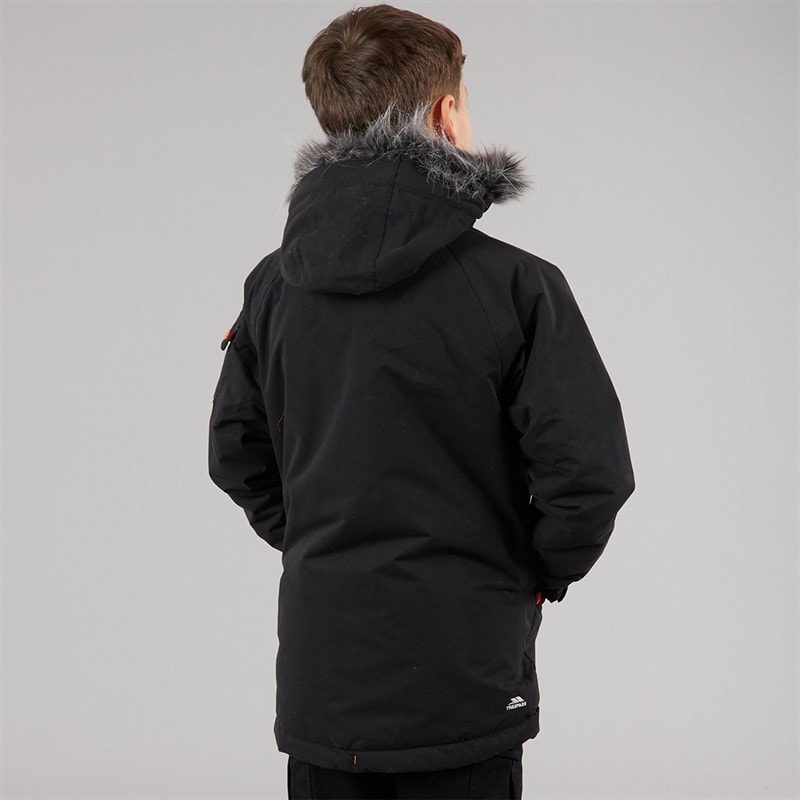 Trespass Junior Boys Holsey Insulated Waterproof Parka Black - Image 2