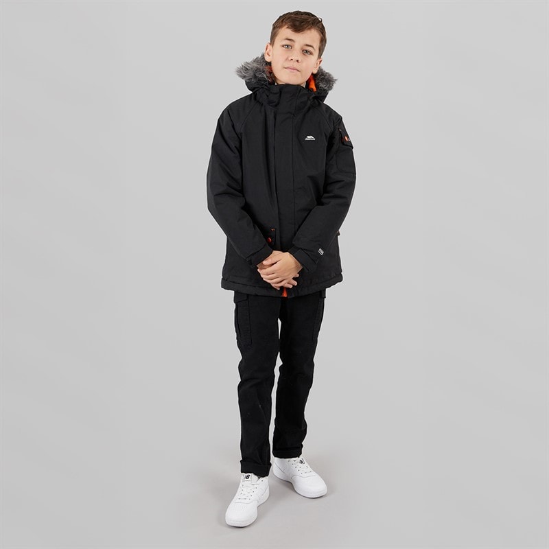 Trespass Junior Boys Holsey Insulated Waterproof Parka Black - Image 4