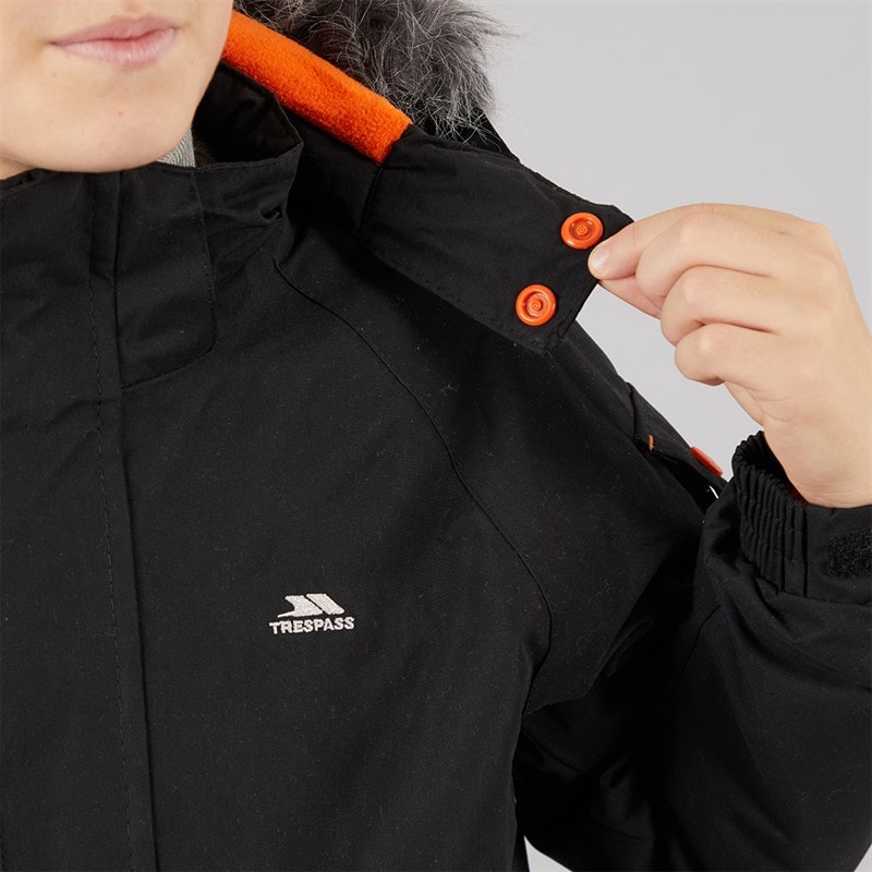 Trespass Junior Boys Holsey Insulated Waterproof Parka Black - Image 5