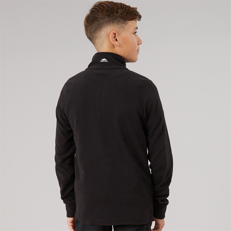 Trespass Junior Boys Masonville 1/2 Zip Micro Fleece Black - Image 2