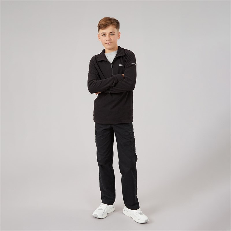 Trespass Junior Boys Masonville 1/2 Zip Micro Fleece Black - Image 4