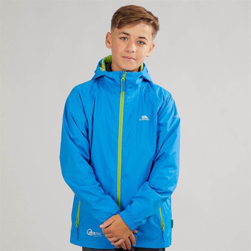 Trespass Junior Boys Qikpac Waterproof Jacket Cobalt - Image 3