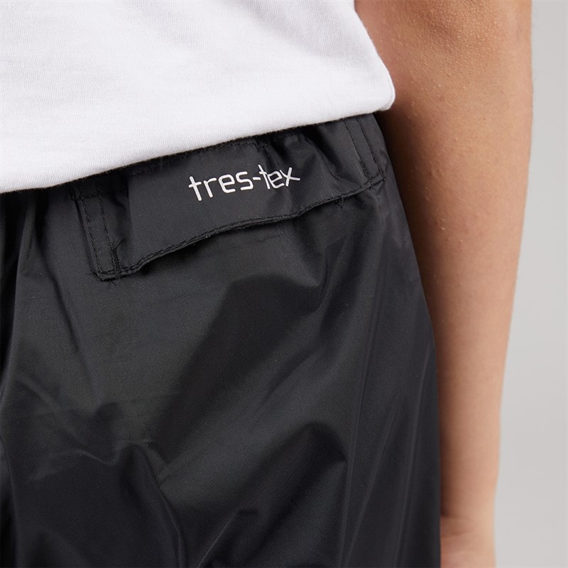 Trespass Kids Qikpac Waterproof Over Trousers Black - Image 3