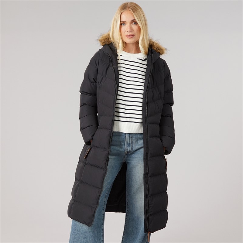 Trespass Womens Audrey Waterproof Padded Hooded Coat Black
