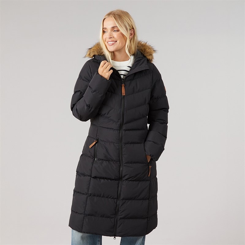 Trespass Womens Audrey Waterproof Padded Hooded Coat Black - Image 3