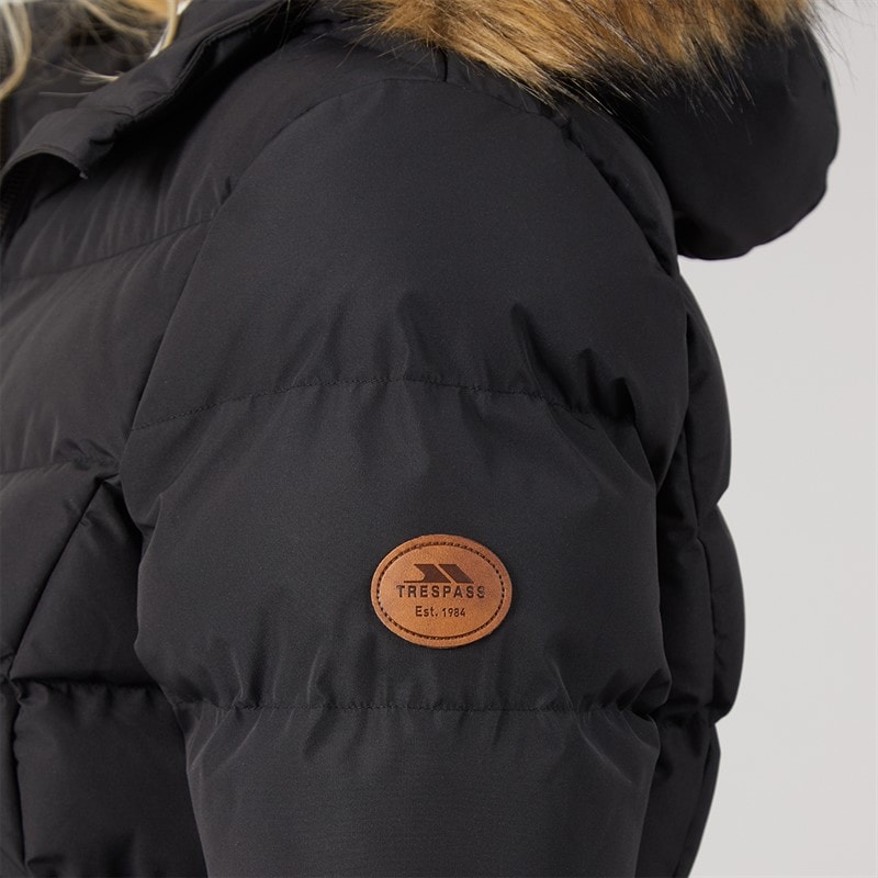 Trespass Womens Audrey Waterproof Padded Hooded Coat Black - Image 5