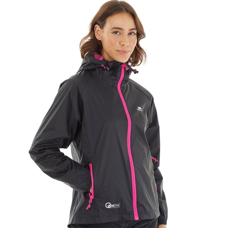 Trespass Womens Qikpac Waterproof Jacket Black - Image 5