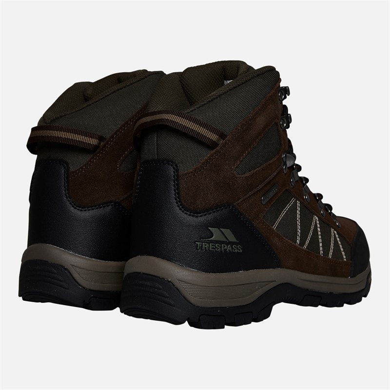 Trespass Mens Chavez Mid Waterproof Walking Boots Dark Brown - Image 3