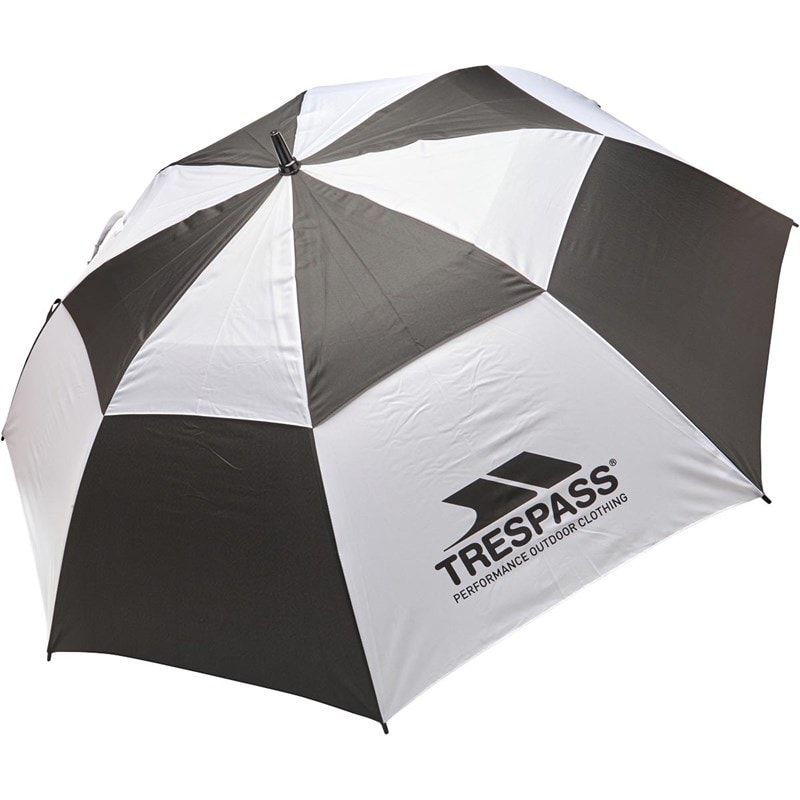 Trespass Catterick Windproof Golf Umbrella Black/White - Image 2