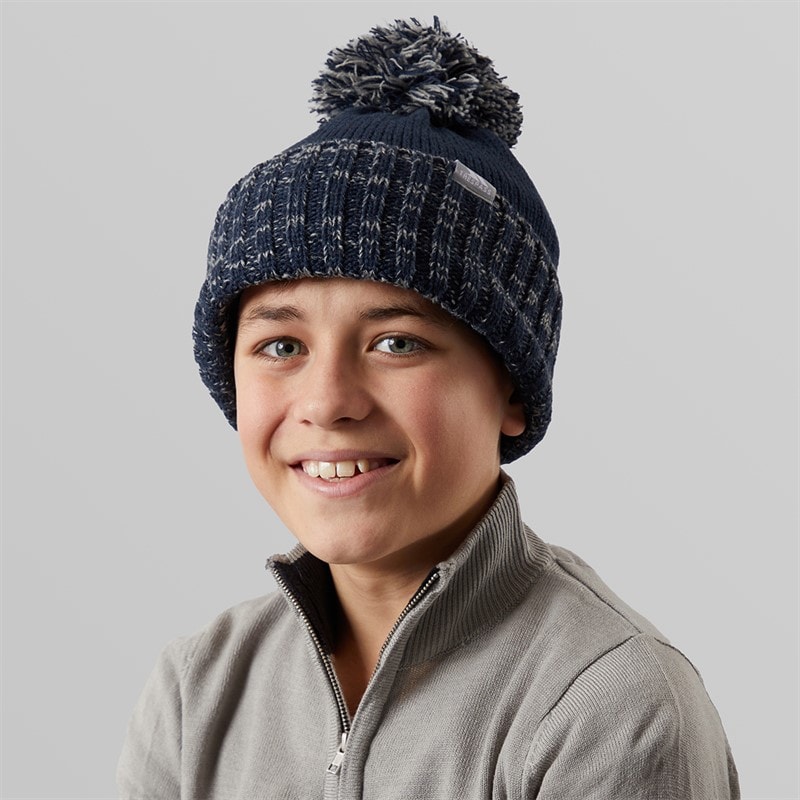 Trespass Junior Nefti Knitted Bobble Hat Navy - Image 1
