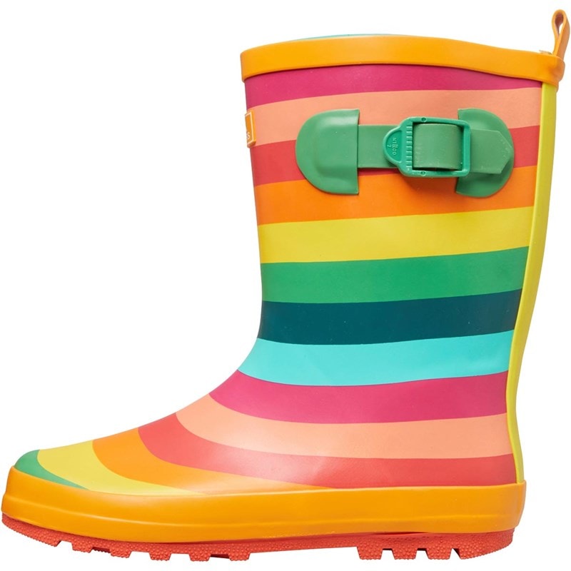 Trespass Girls Puddle Rainbow Printed Wellington Boots Rainbow Stripe - Image 2