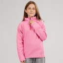 Trespass Girls Meadows 1/2 Zip Fleece Pink Lady