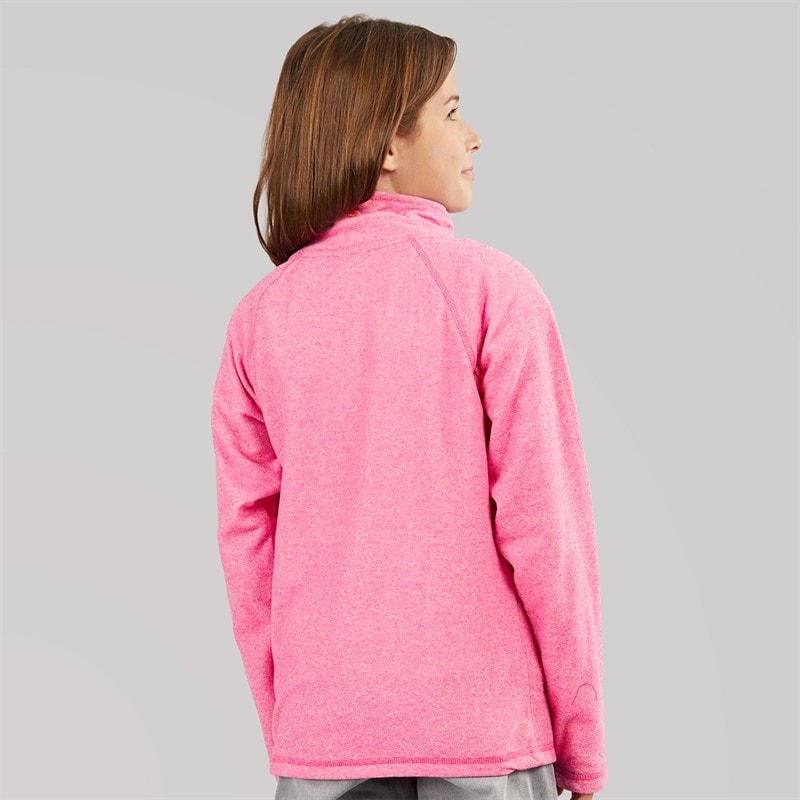 Trespass Girls Meadows 1/2 Zip Fleece Pink Lady - Image 2