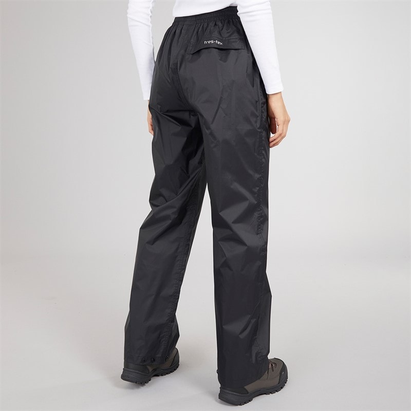 Trespass Womens Qikpac Waterproof Over Trousers Black - Image 2