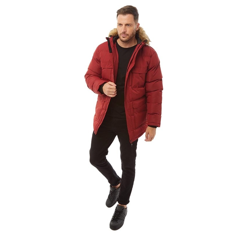 Trespass Mens Baldwin Insulated Waterproof Parka Red - Image 3