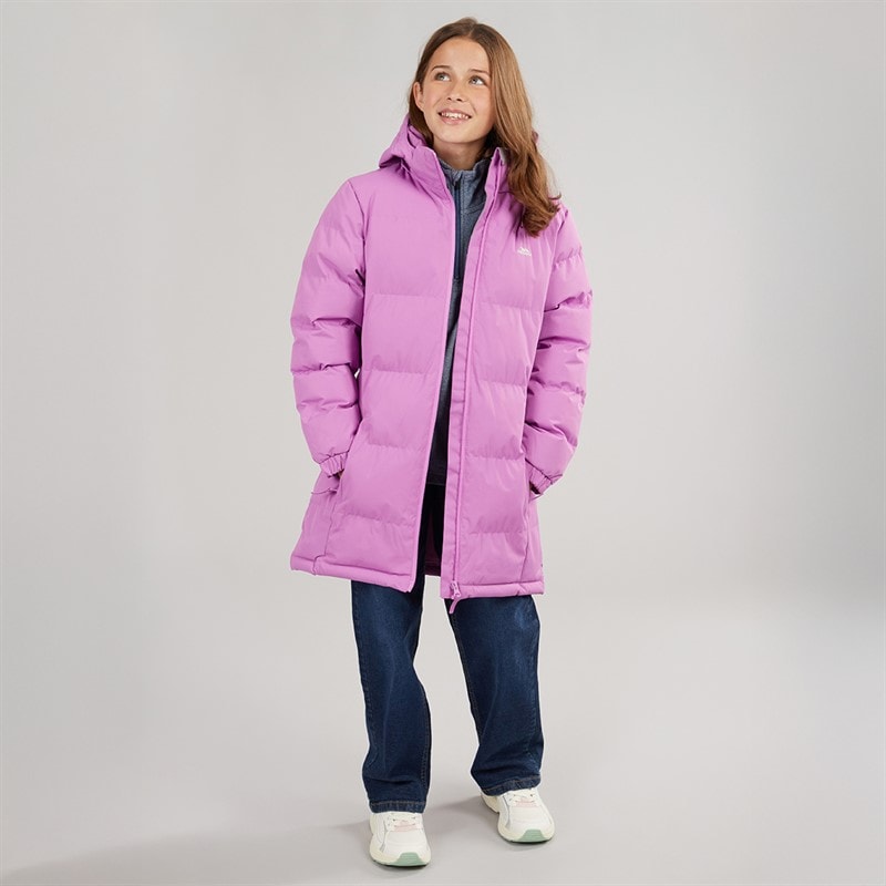 Trespass Girls Tiffy Waterproof Padded Hooded Coat Deep Pink - Image 4