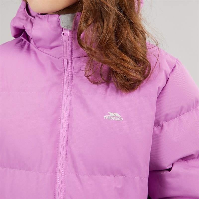 Trespass Girls Tiffy Waterproof Padded Hooded Coat Deep Pink - Image 5