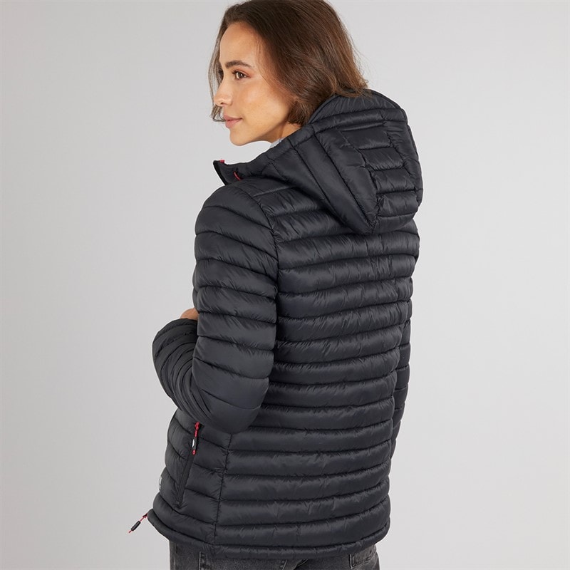 Trespass Womens Lenka Padded Hooded Jacket Black/Raspberry - Image 2