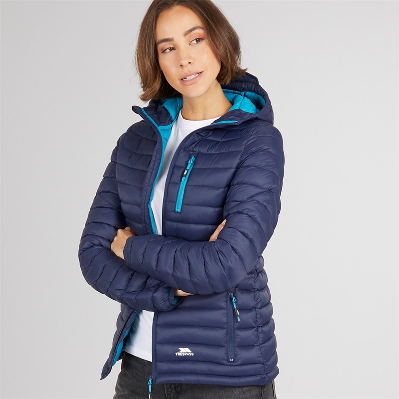 Trespass Womens Lenka Padded Hooded Jacket Navy - Image 1