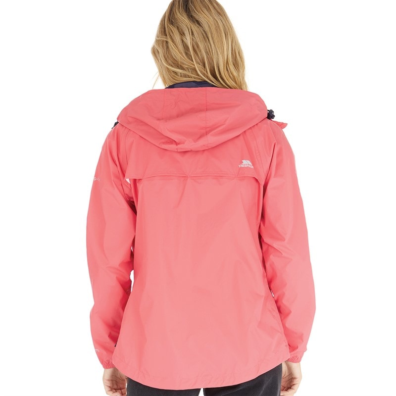 Trespass Womens Qikpac Waterproof Jacket Peach Blush - Image 2
