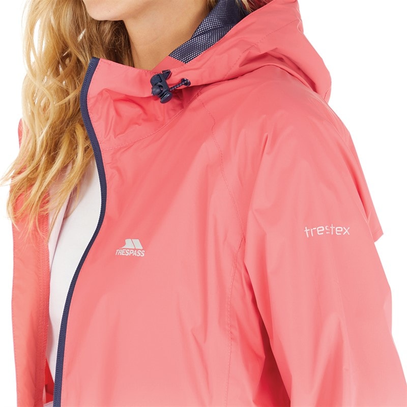 Trespass Womens Qikpac Waterproof Jacket Peach Blush - Image 3