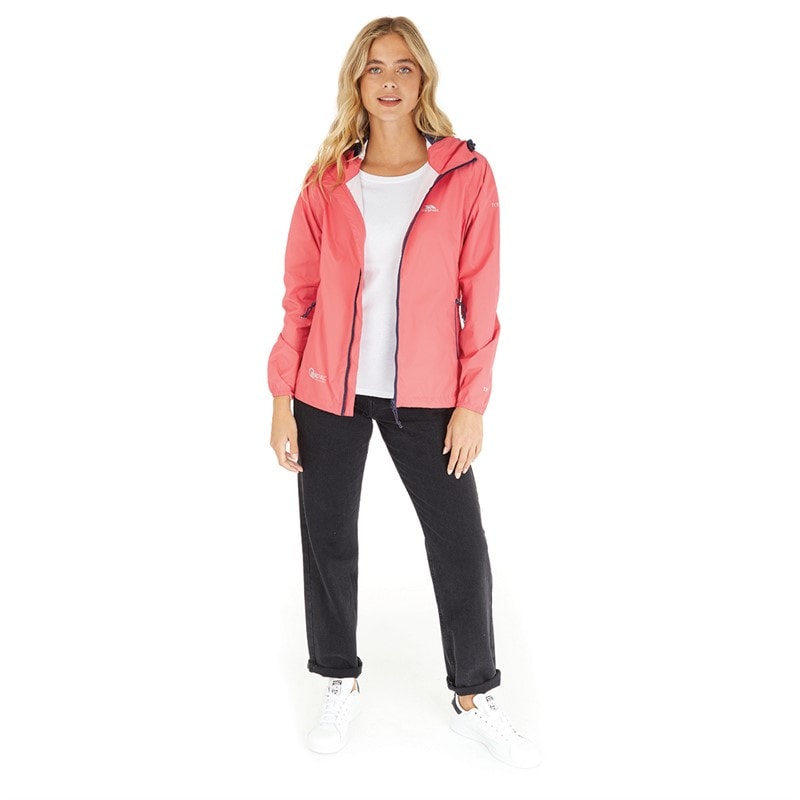 Trespass Womens Qikpac Waterproof Jacket Peach Blush - Image 4