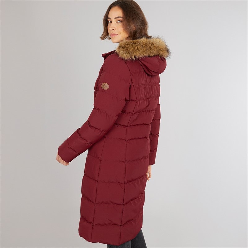 Trespass Womens Audrey Waterproof Padded Hooded Coat Dark Cherry - Image 2