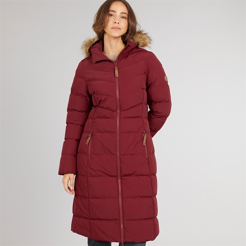 Trespass Womens Audrey Waterproof Padded Hooded Coat Dark Cherry - Image 3