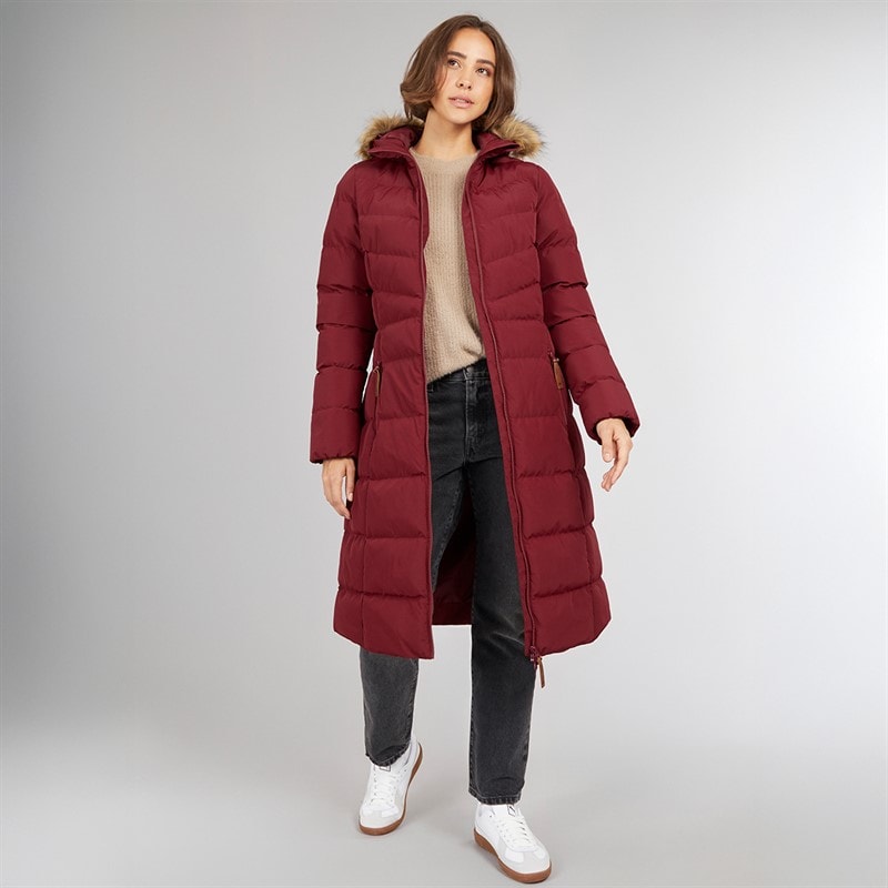 Trespass Womens Audrey Waterproof Padded Hooded Coat Dark Cherry - Image 4