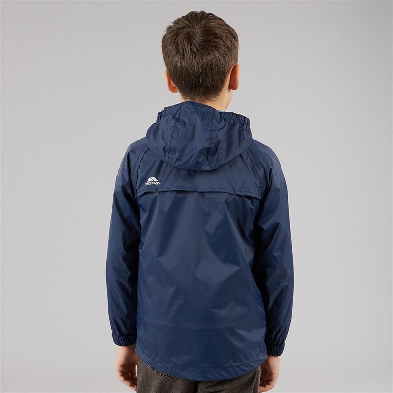 Trespass Boys Qikpac Waterproof Jacket Navy - Image 2