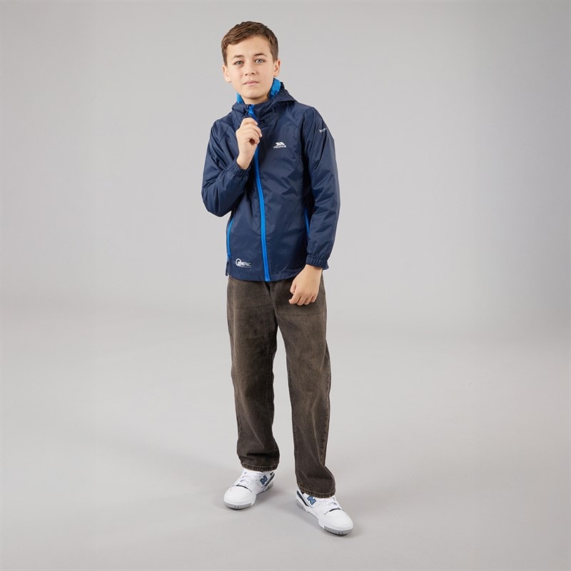 Trespass Boys Qikpac Waterproof Jacket Navy - Image 4