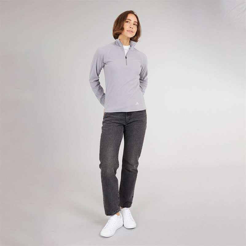 Trespass Womens Shiner 1/2 Zip Micro Fleece Platinum - Image 4