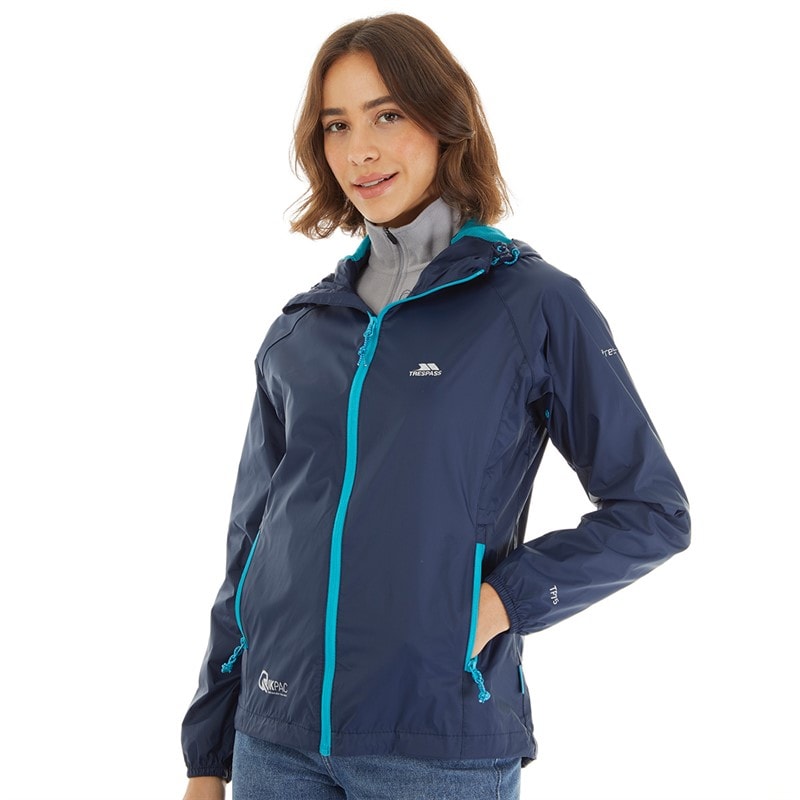 Trespass Womens Qikpac Waterproof Jacket Navy/Blue - Image 5