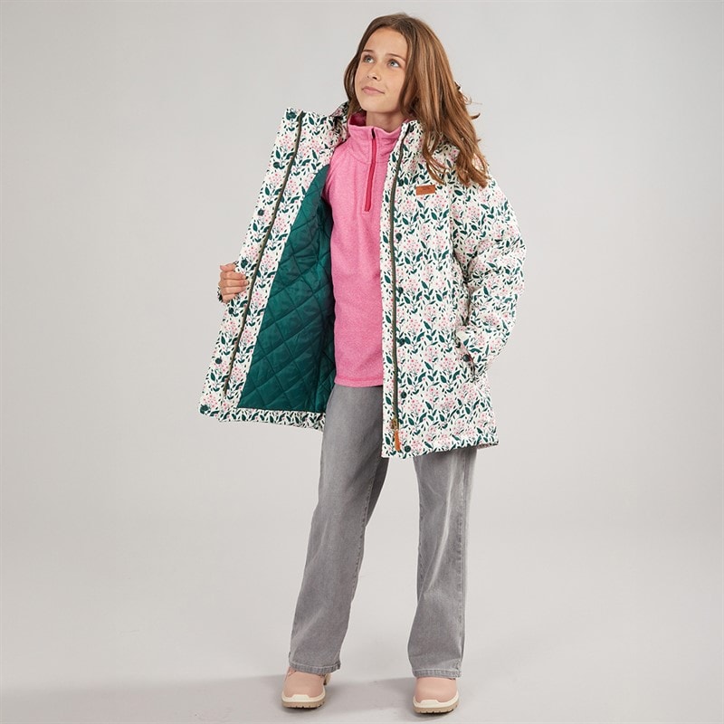 Trespass Girls Rainstone Waterproof Padded Hooded Coat Multi - Image 4