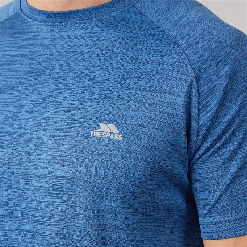 Trespass Mens Leecana Tech T-Shirt Navy Marl - Image 3