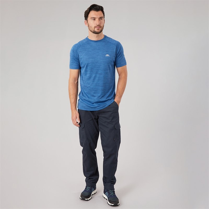 Trespass Mens Leecana Tech T-Shirt Navy Marl - Image 4