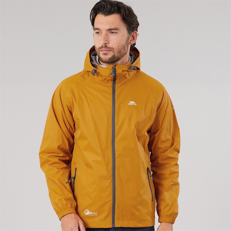 Trespass Mens Qikpac Waterproof Packable Jacket Ginger - Image 3