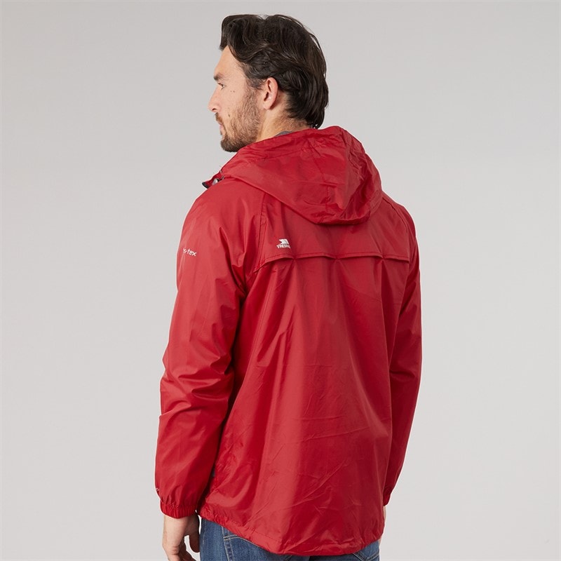 Trespass Mens Qikpac Waterproof Packable Jacket Red - Image 2