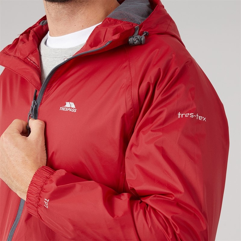 Trespass Mens Qikpac Waterproof Packable Jacket Red - Image 5