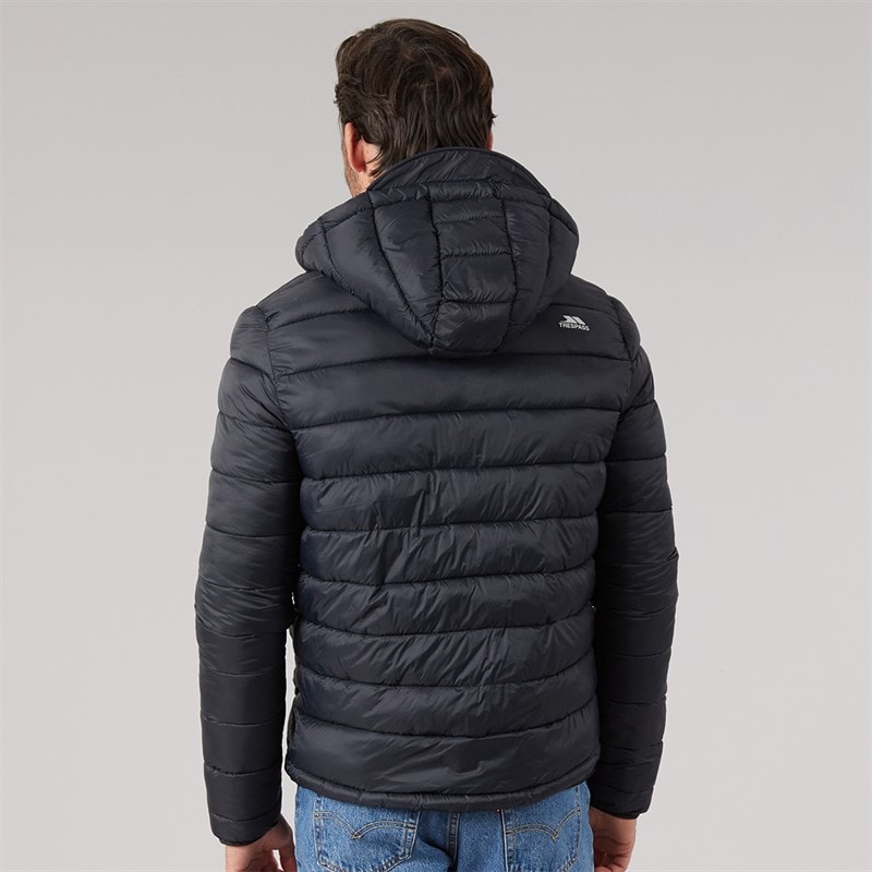 Trespass Mens Mikail Micro Padded Hooded Jacket Black - Image 2