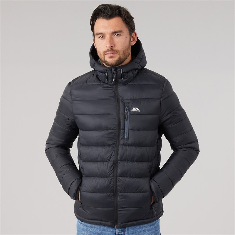 Trespass Mens Mikail Micro Padded Hooded Jacket Black - Image 3