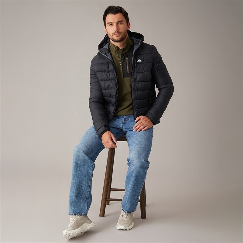 Trespass Mens Mikail Micro Padded Hooded Jacket Black - Image 4