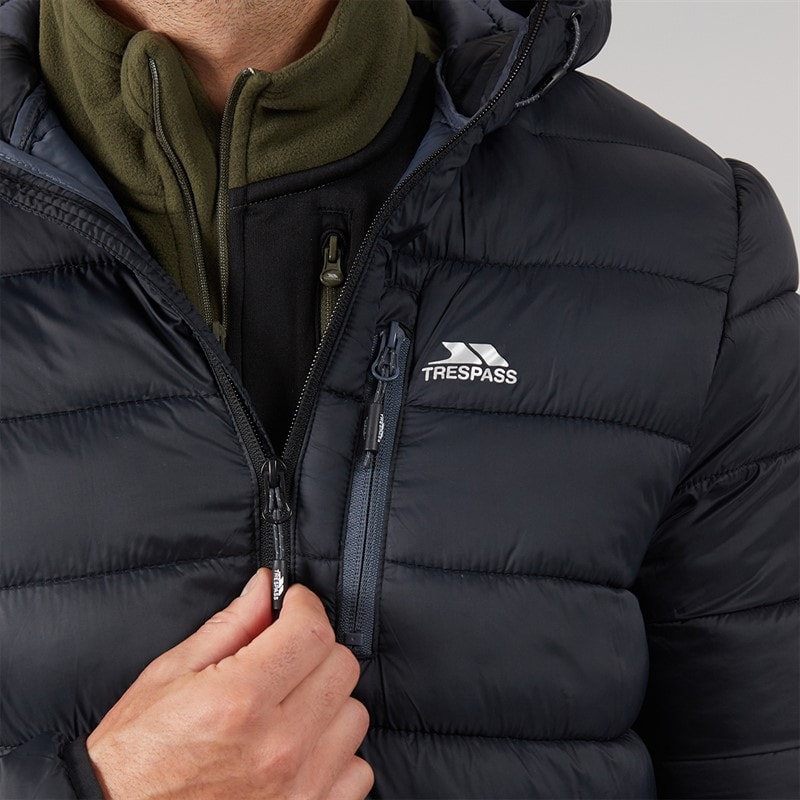 Trespass Mens Mikail Micro Padded Hooded Jacket Black - Image 5