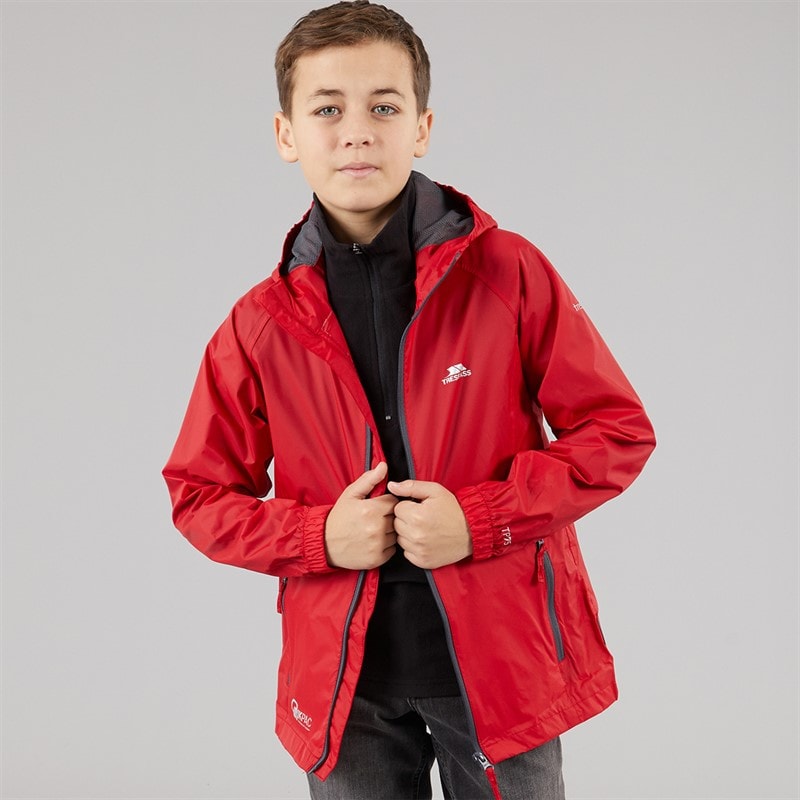 Trespass Boys Qikpac Waterproof Jacket Red