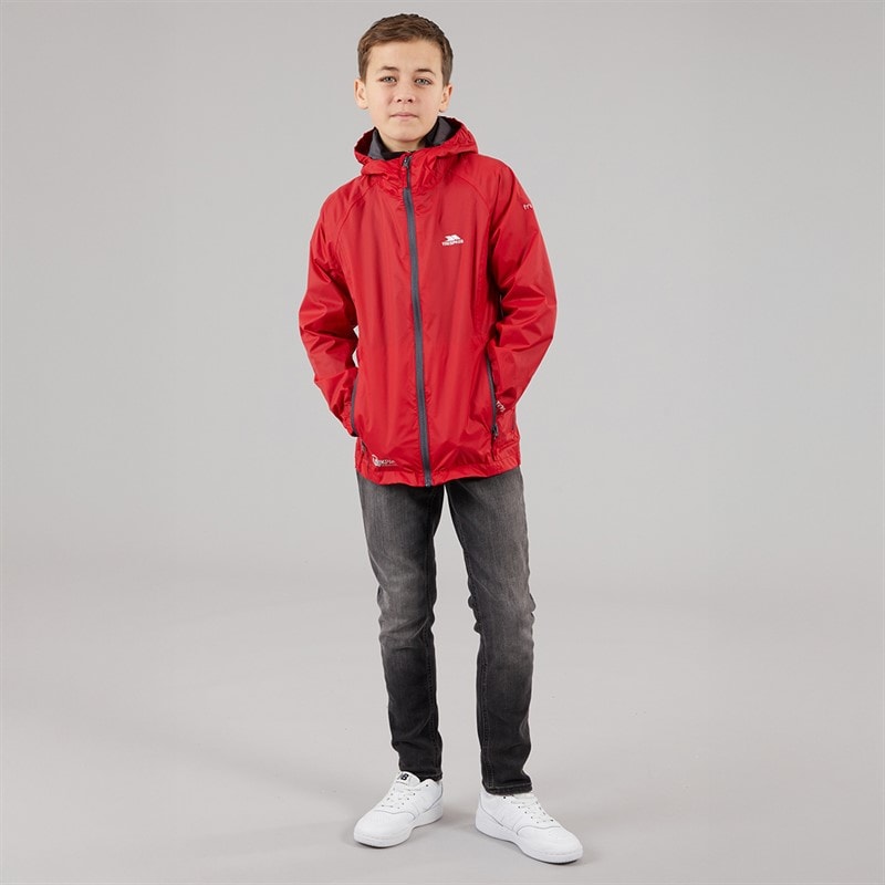 Trespass Boys Qikpac Waterproof Jacket Red - Image 4